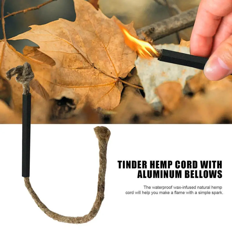 Camping Barbecue Fire Lighter, Wax-dipped Hemp Rope, Fire Lighter, Outdoor Survival Fire Tool Tinder Wick Hemp Cord With Aluminu